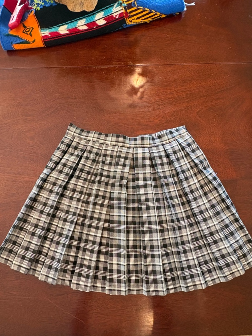 Black and White Plaid Pleated Mini Skirt - Classic Schoolgirl Style